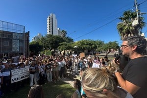 El 19 de marzo se hizo una concentración de entidades y prestadores en Santa Fe para visibilizar la problemática. Foto: Gentileza