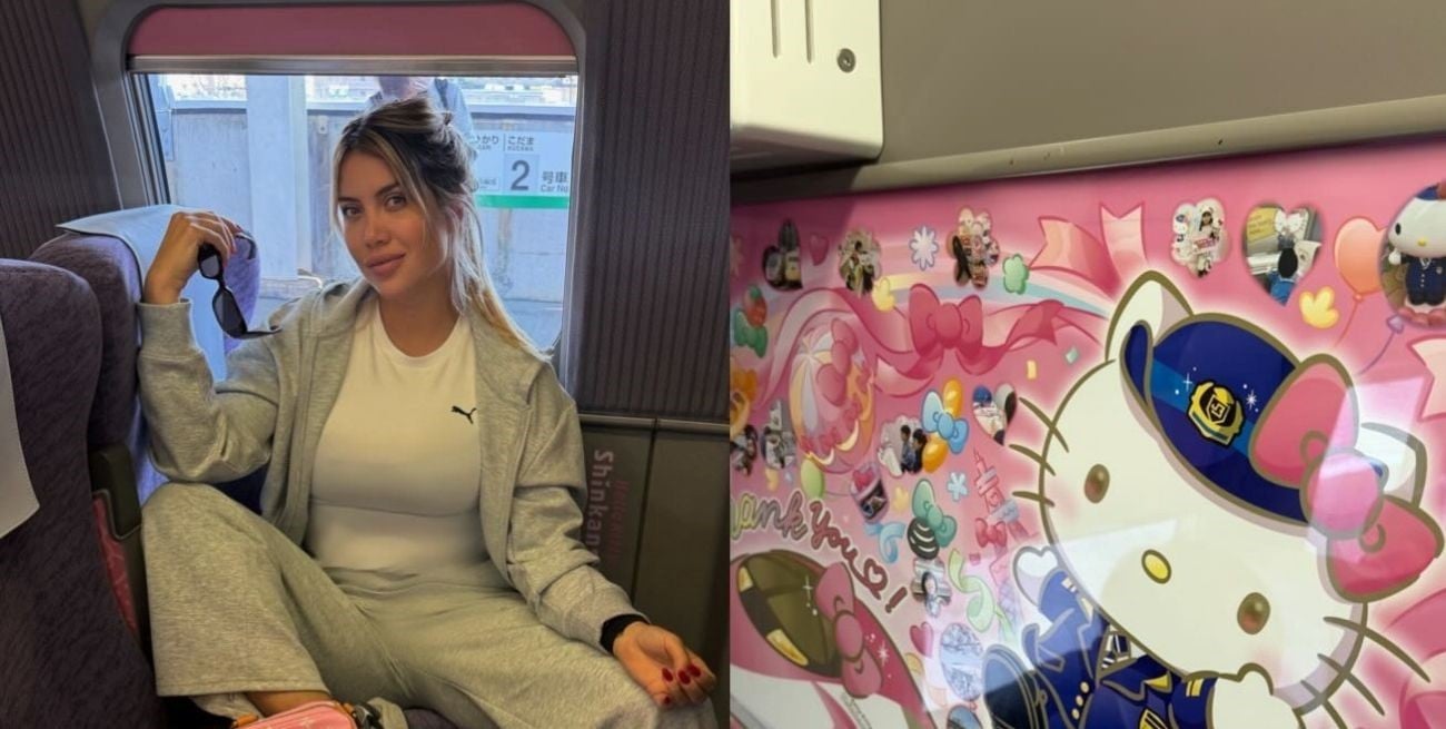 Wanda Nara se subió al Hello Kitty Shinkansen y compartió imágenes sorprendentes 