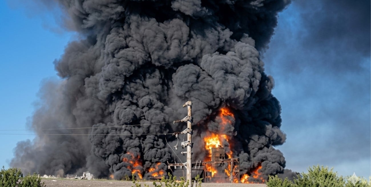 Un incendio de grandes proporciones destruyó un depósito de pinturas en Buenos Aires