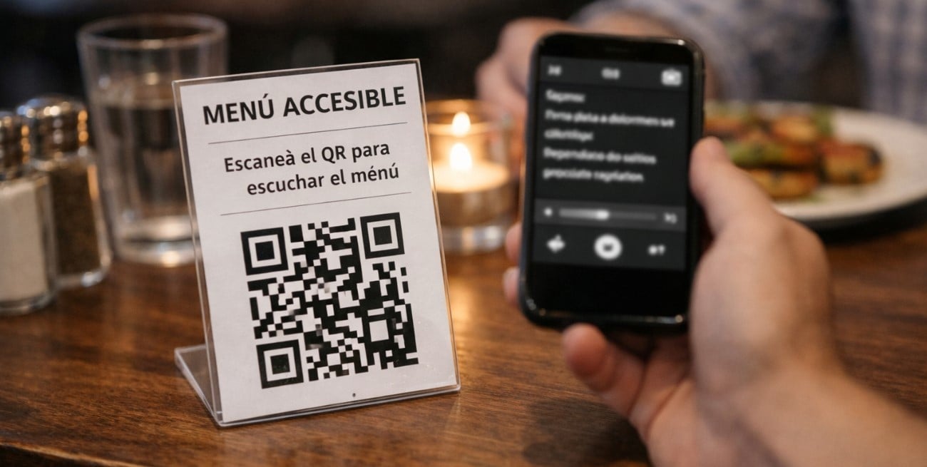 Menús inclusivos: cómo funciona el sistema QR para personas con baja visión en Santa Fe