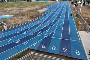 La nueva pista de atletismo en la ciudad de Venado Tuerto. Crédito: Fernando Nicola