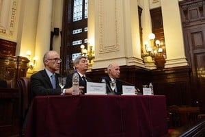 Los ministros de la Corte Suprema de Justicia de la Nación Carlos Rosenkrantz, Ricardo Lorenzetti y Horacio Rosatti. Crédito: CSJN