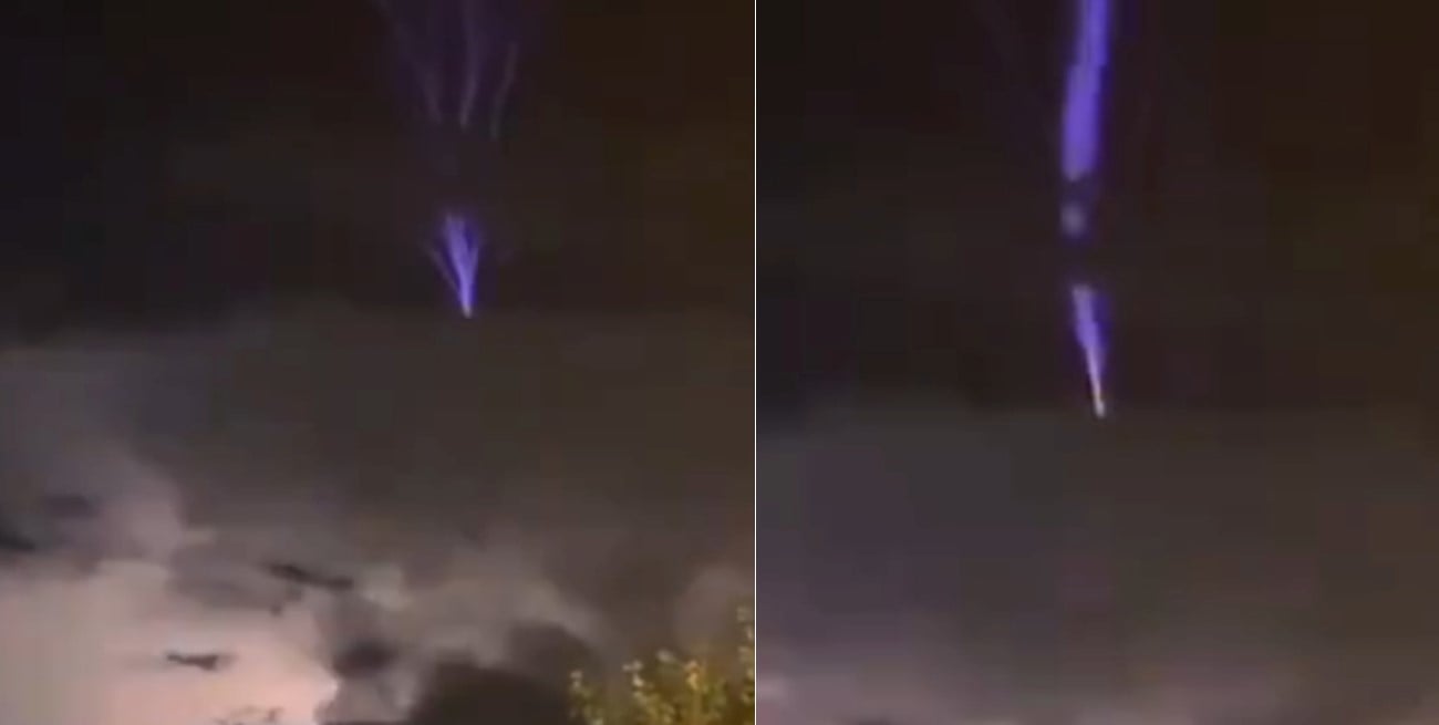 Video: así se vio el Blue Jet, el inusual rayo azul que iluminó el cielo de Tucumán