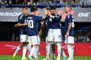 Soccer Football - International Friendly - Argentina v Zambia - Estadio La Bombonera, Buenos Aires, Argentina - March 31, 2026
Argentina's Nicolas Otamendi celebrates scoring their third goal with Lionel Messi REUTERS/Rodrigo Valle