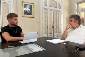 El senador por el departamento San Javier junto al ministro de Seguridad de Santa Fe, Pablo Cococcioni.