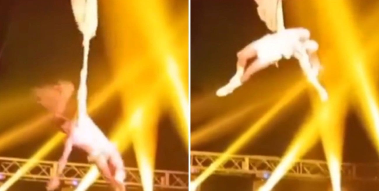 Video: un acróbata brasileño sufrió una brutal caída durante un show en San Luis