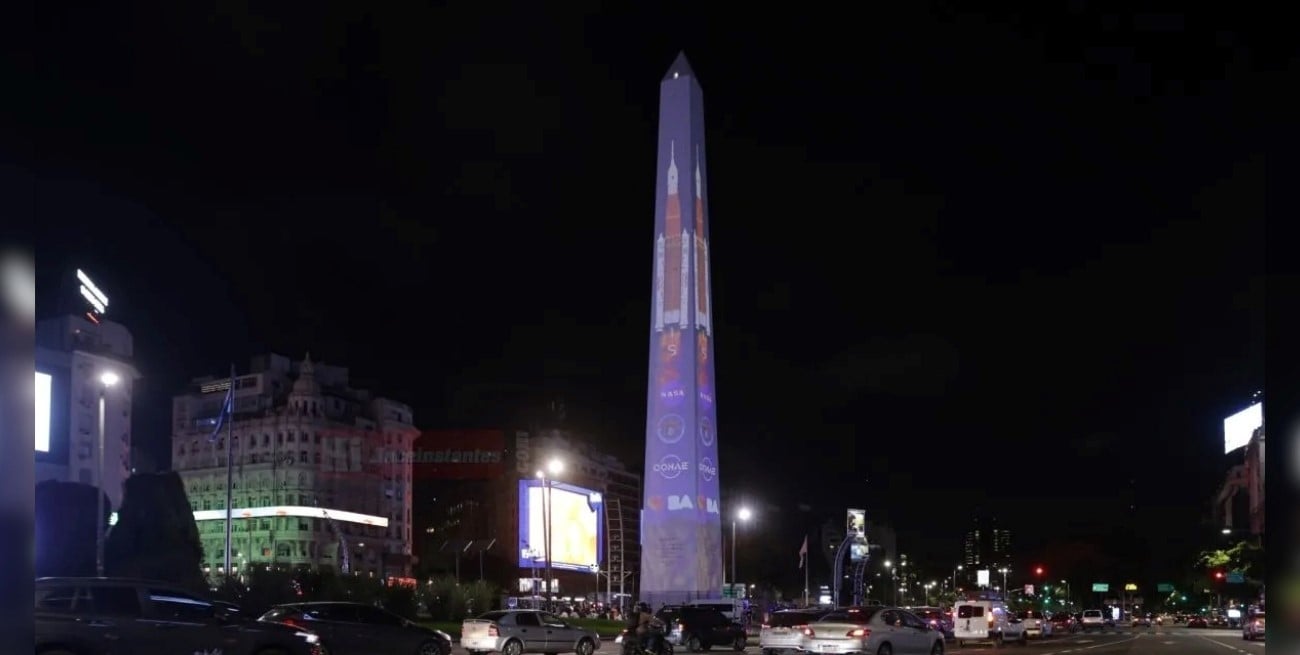 Buenos Aires proyectó el lanzamiento de Artemis II en el Obelisco