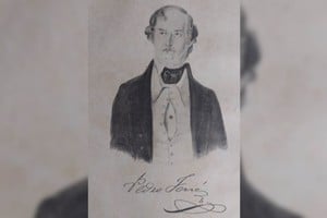 Litografía que representa a Pedro Ferré, destacado gobernador de Corrientes y congresal constituyente en 1853. La imagen es de 1842 y se debe al litógrafo Antonio Somellera. Ilustra la edición de 1921 de sus Memorias.