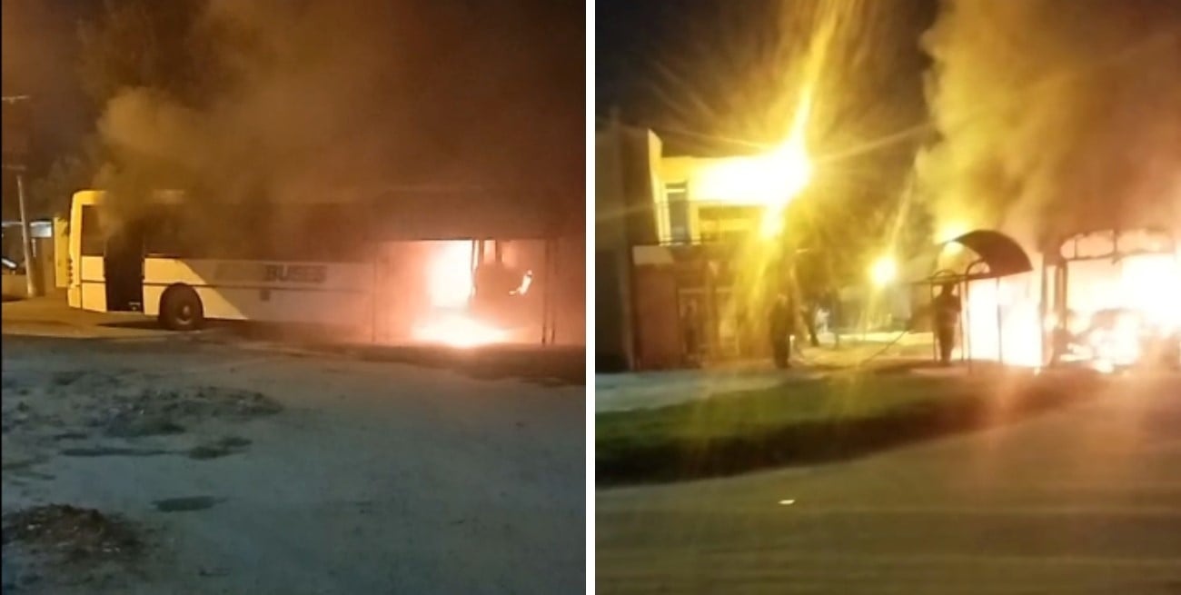 Se incendió un colectivo de la línea 11 en barrio Punta Norte