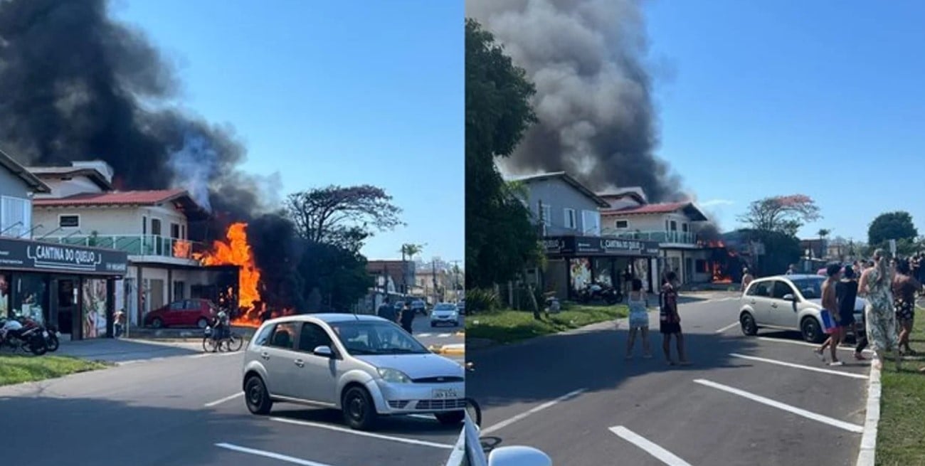 Video: una avioneta se estrelló contra un restaurante en el sur de Brasil