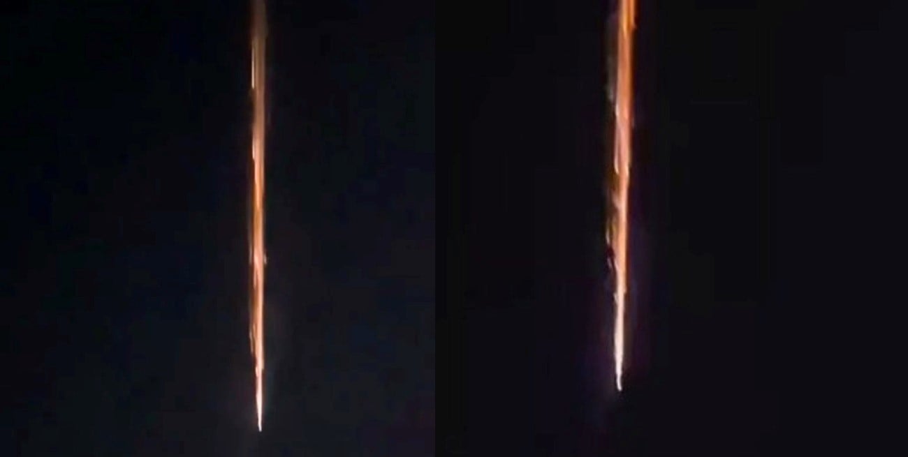 Impactante espectáculo: fragmentos de un cohete chino iluminaron el cielo en Río Negro