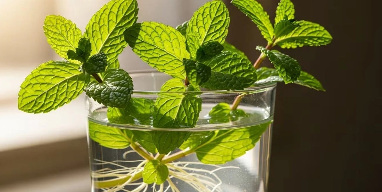 Hidroponia casera: el paso a paso para cultivar menta en un vaso de agua