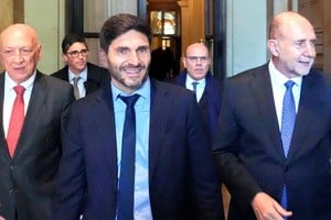 La foto corresponde a la audiencia de conciliación en la Corte Suprema de Justicia de la Nación que se realizó en 2025.