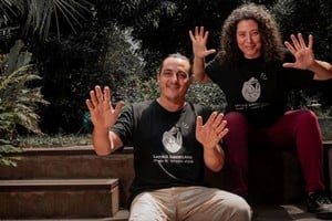 Maglianese (quien desarrolló la disciplina a partir de 2015) y Elizalde son docentes de la Escuela de Percusión Corporal “Latido Americano” e integrantes del grupo Aié. Foto: Gentileza Víctor Hugo Paniagua