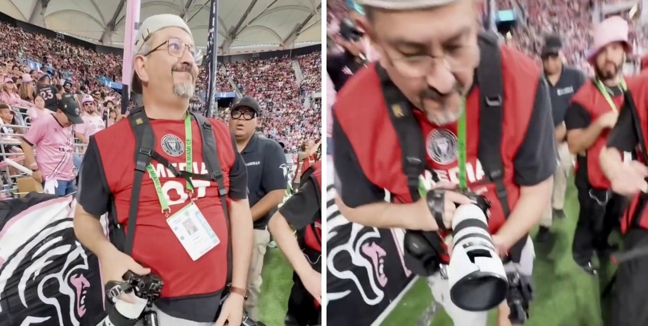 “Pero te la rompió Messi”; una cámara no resistió un pelotazo del 10 de Inter Miami