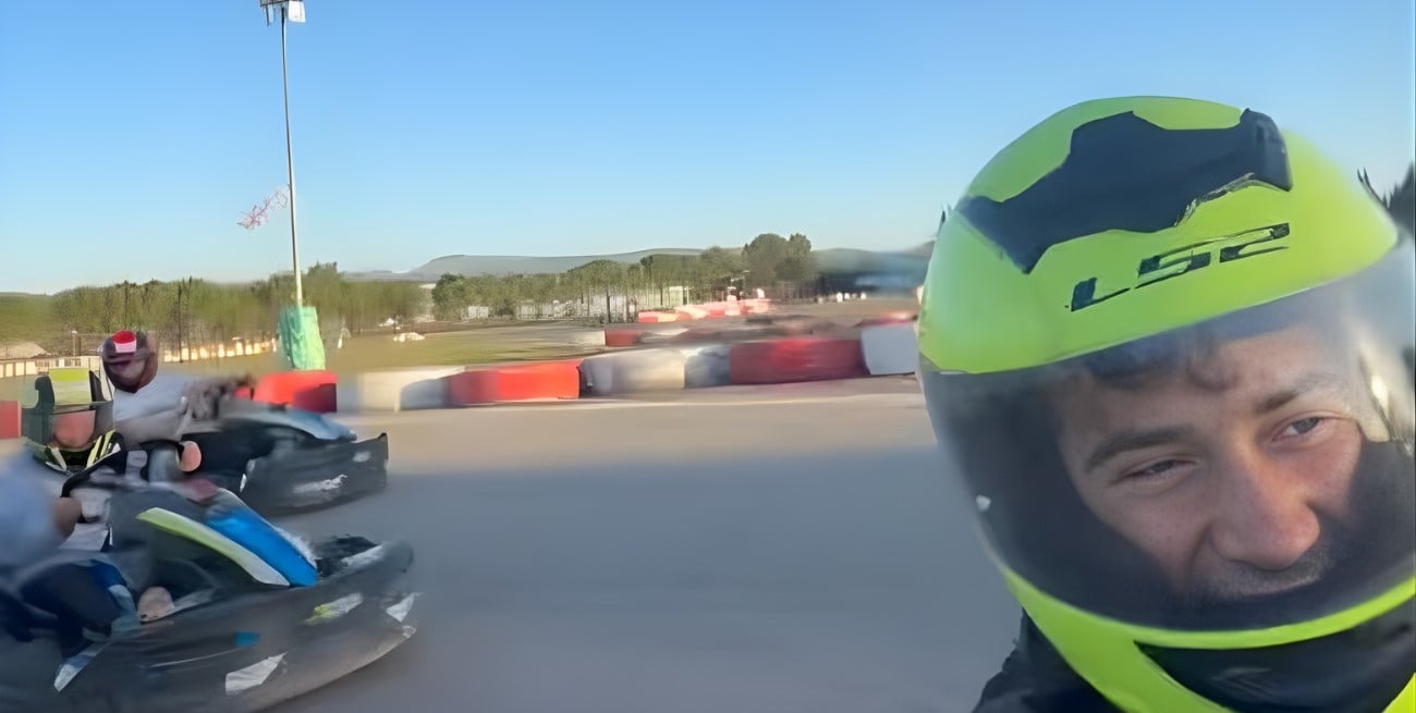 Colapinto se lució en karting durante el receso de F1 y antes de la exhibición en Buenos Aires