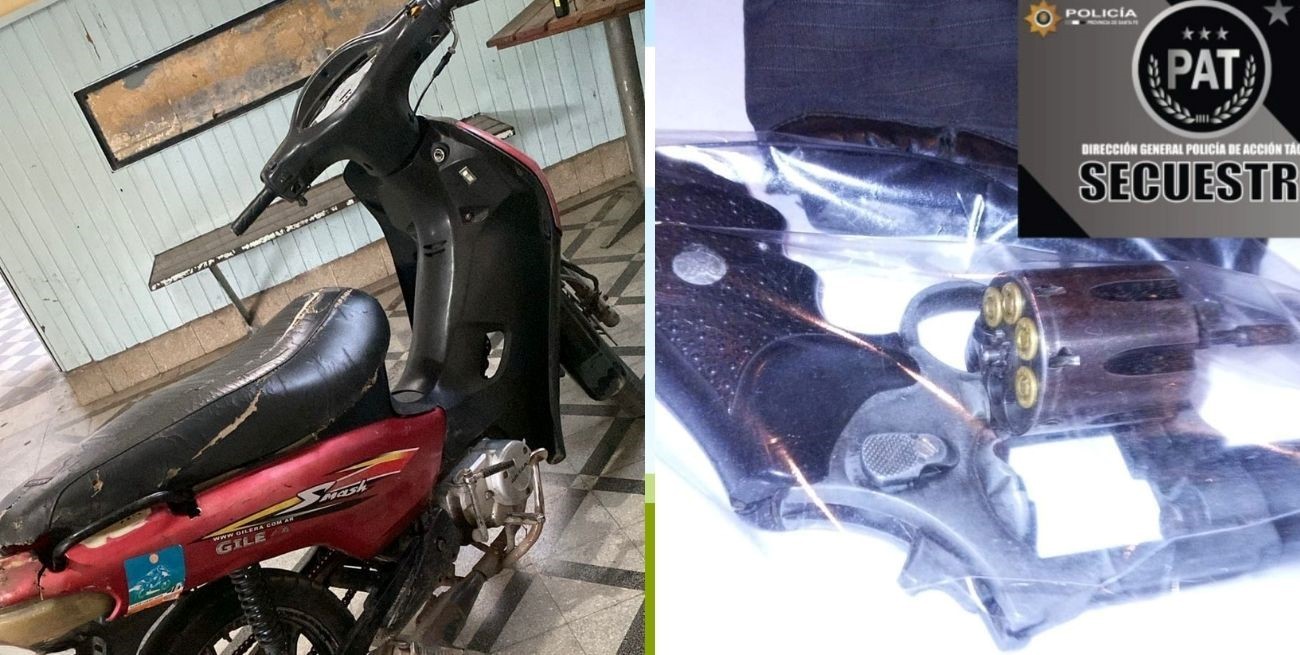 Doble procedimiento en Santa Fe: recuperan una moto robada y secuestran un arma de fuego