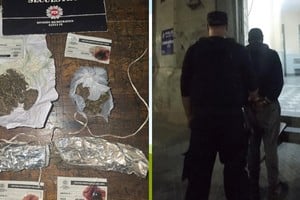 Detenido con marihuana en barrio Centenario. Foto: Gentileza