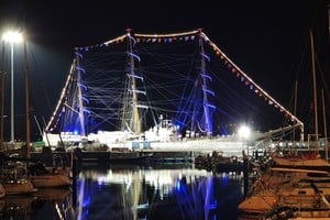 La Fragata Libertad en pleno viaje de instrucción. Crédito: Gentileza