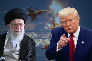 Anticipación del enfrentamiento Teherán-Washington. Imagen lograda con IA antes de que Estados Unidos diera muerte al ayatolá Alí Jameneí, líder supremo de Irán (28 de febrero pasado). El presidente Donald Trump completa la escena, además de las banderas de cada país y ataques con misiles como telón de fondo.