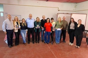 Calvo en su visita al club Talleres