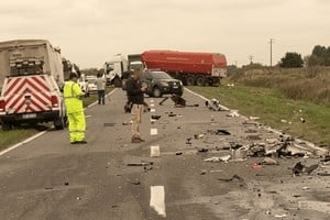 El camionero venadense fue trasladado en helicóptero sanitario a Rosario.