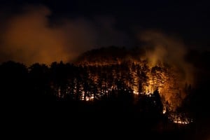 Avance del incendio forestal en Iwate que obligó a evacuaciones masivas en zonas residenciales. Crédito: REUTERS.