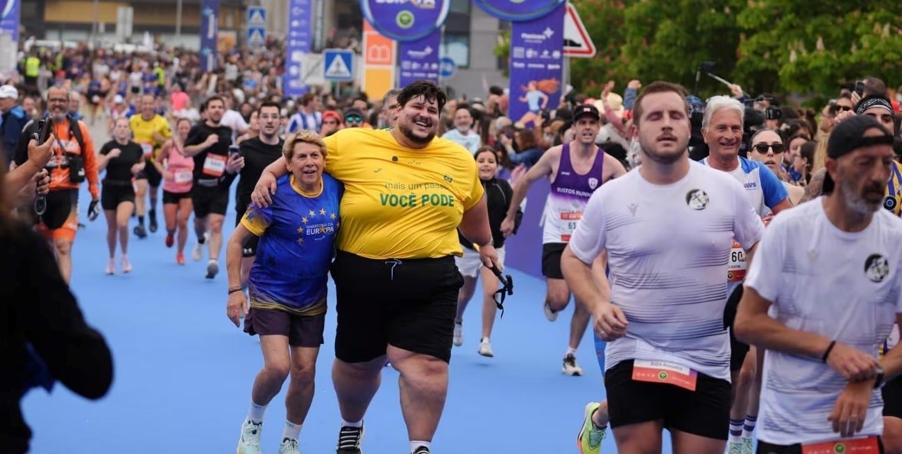 Un brasileño de 200 kilos completó una maratón en Europa y su historia se volvió viral