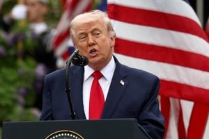 El presidente de Estados Unidos lanzó un mensaje contundente contra Irán  Créditos: REUTERS/Kevin Lamarque