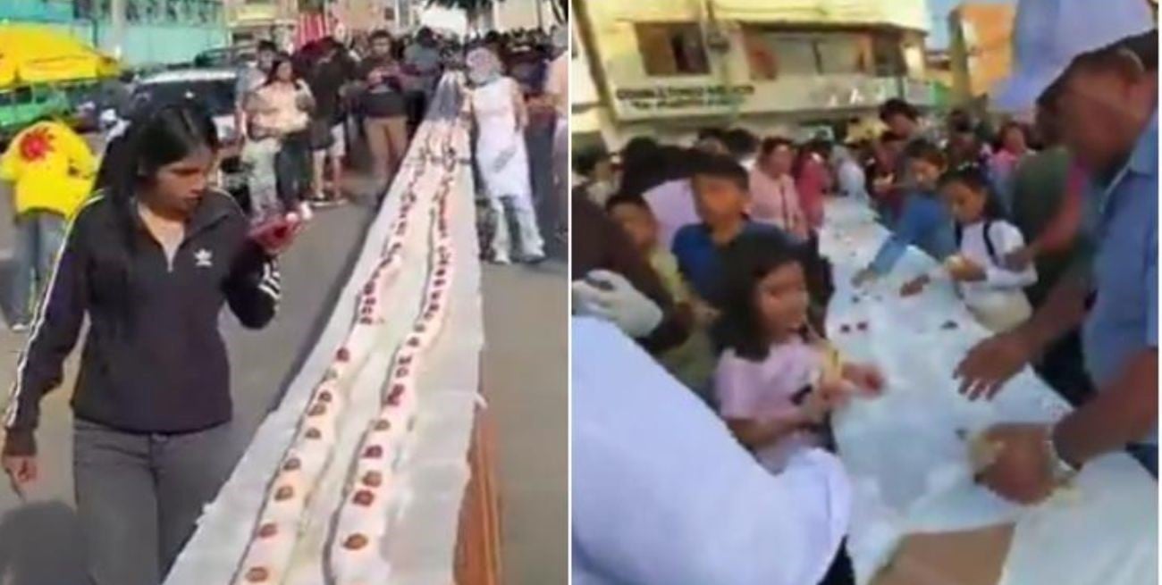 El "pionono más grande del mundo" se quedó sin récord: se lo comieron antes que lo midan para el Guinness