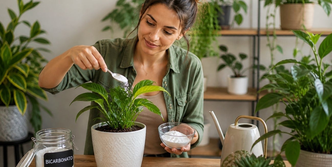 El truco del bicarbonato que mejora el cuidado de las plantas 