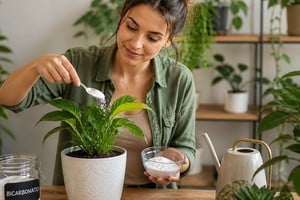 Truco casero para el cuidado del jardín en el hogar.