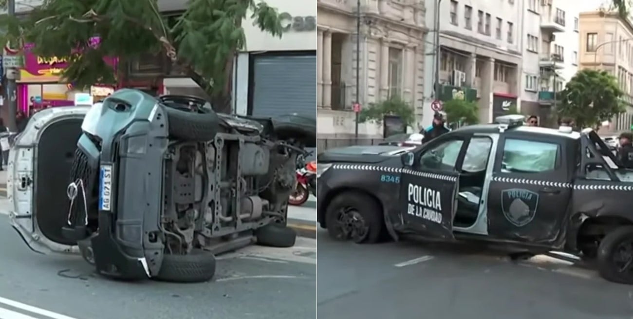 Siete heridos tras un choque entre patrullero y auto en Buenos Aires
