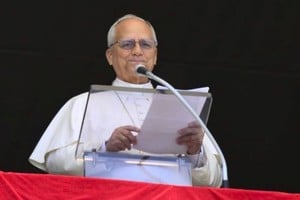 El Papa León XIV durante su mensaje en la Plaza de San Pedro por la libertad de prensa. Foto: Vatican News