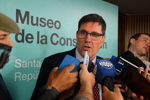 Tras el encuentro, Goity dialogó con la prensa. Crédito: Guillermo Di Salvatore