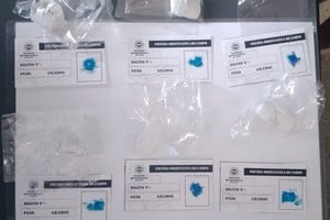 Las sustancias que fueron secuestradas para su peritaje. Foto: Gentileza