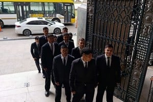 Los alumnos del Isep aprehendieron en el lugar donde se desarrollan las audiencias judiciales. Foto: El Litoral