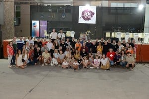 La visita de la Big Band de Alex Rüedi dejó así una huella imborrable en San Jerónimo Norte.  Foto: Gentileza Familia Bürcher 