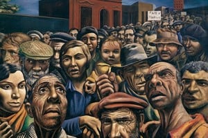 "Manifestación" (1934), de Antonio Berni. Los rostros de quienes quedan al margen, descartados por políticas que en nombre de la eficiencia renuncian a la justicia.