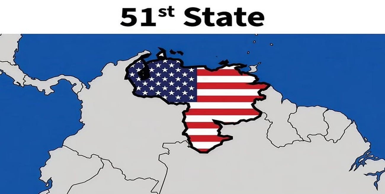Donald Trup publicó un mapa con Venezuela pintada con la bandera de Estados Unidos