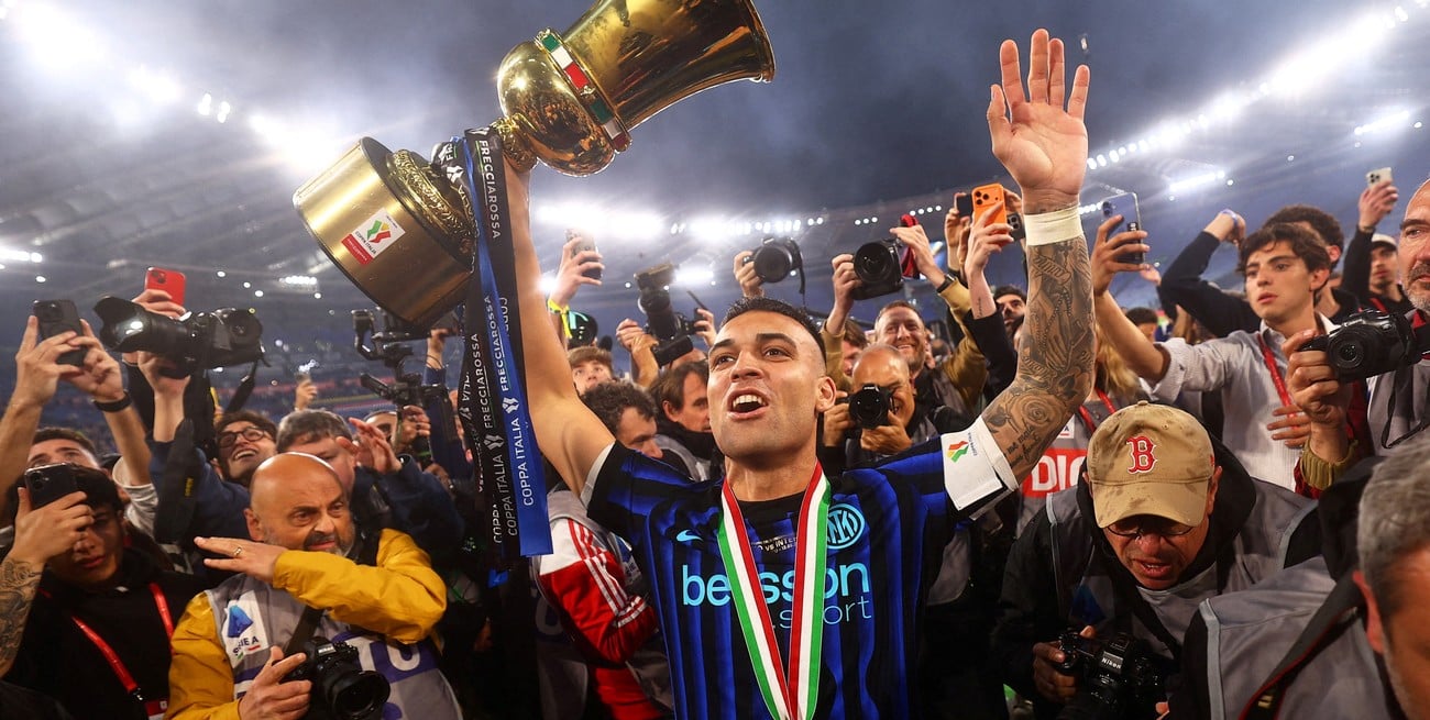 Lautaro Martínez llega al Mundial como campeón de la Coppa Italia