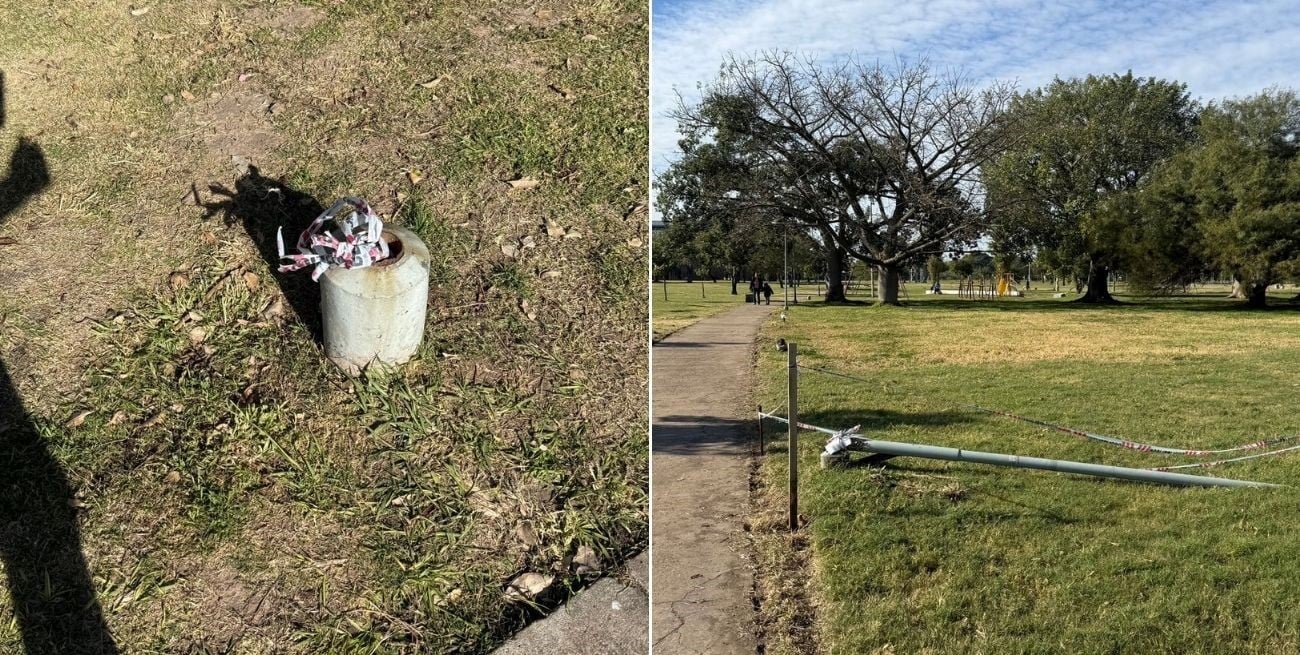 Alertan por cables expuestos y restos de postes en el Parque Federal de Santa Fe
