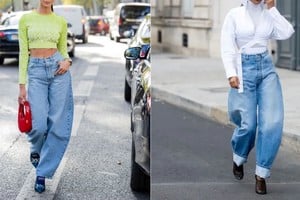 El jean barrel ganó espacio en el street style europeo.
