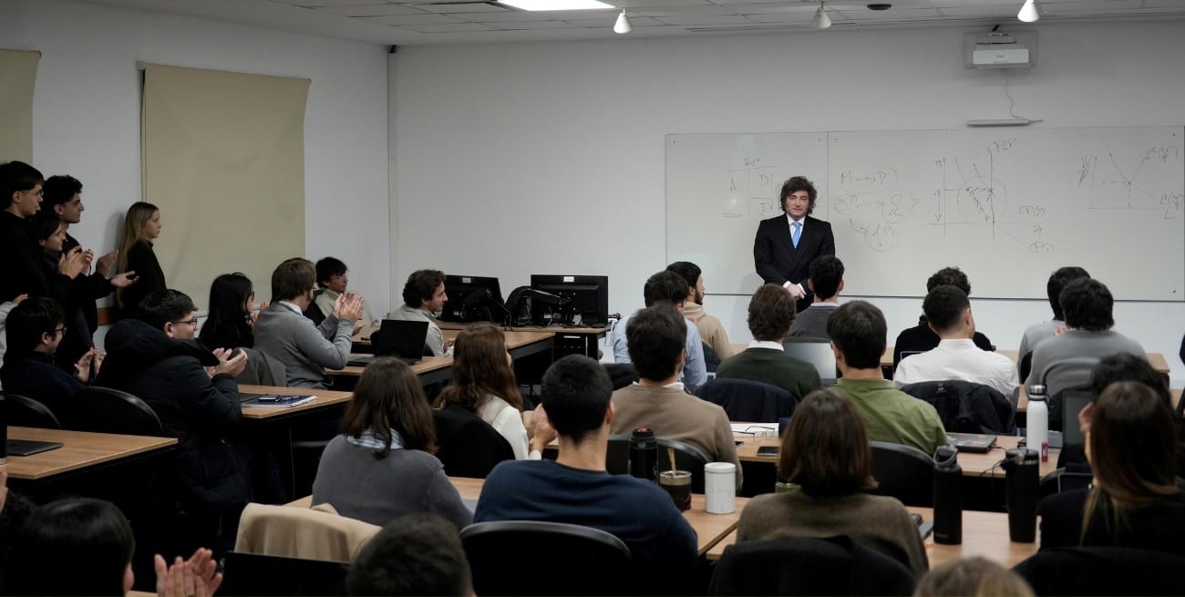 Javier Milei dio una clase de macroeconomía en la Universidad de San Andrés