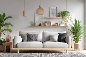 El living suele ser uno de los mejores espacios para plantas de gran tamaño y hojas amplias.