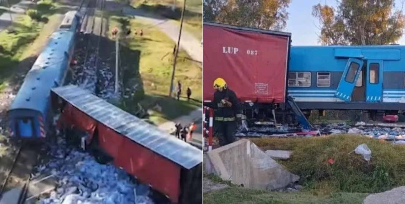 Video: impactante choque entre el tren San Martín y un camión en un paso a nivel