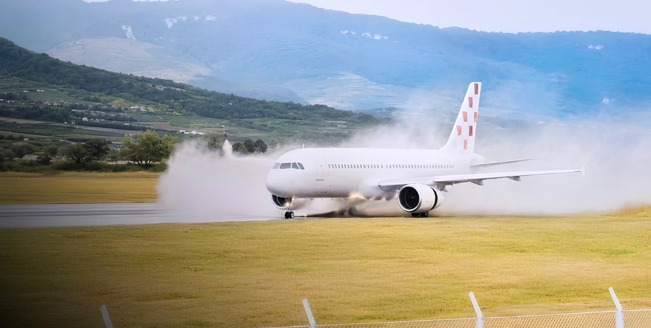 En Croacia, un avión se salió de pista en pleno despegue y desató el pánico a bordo