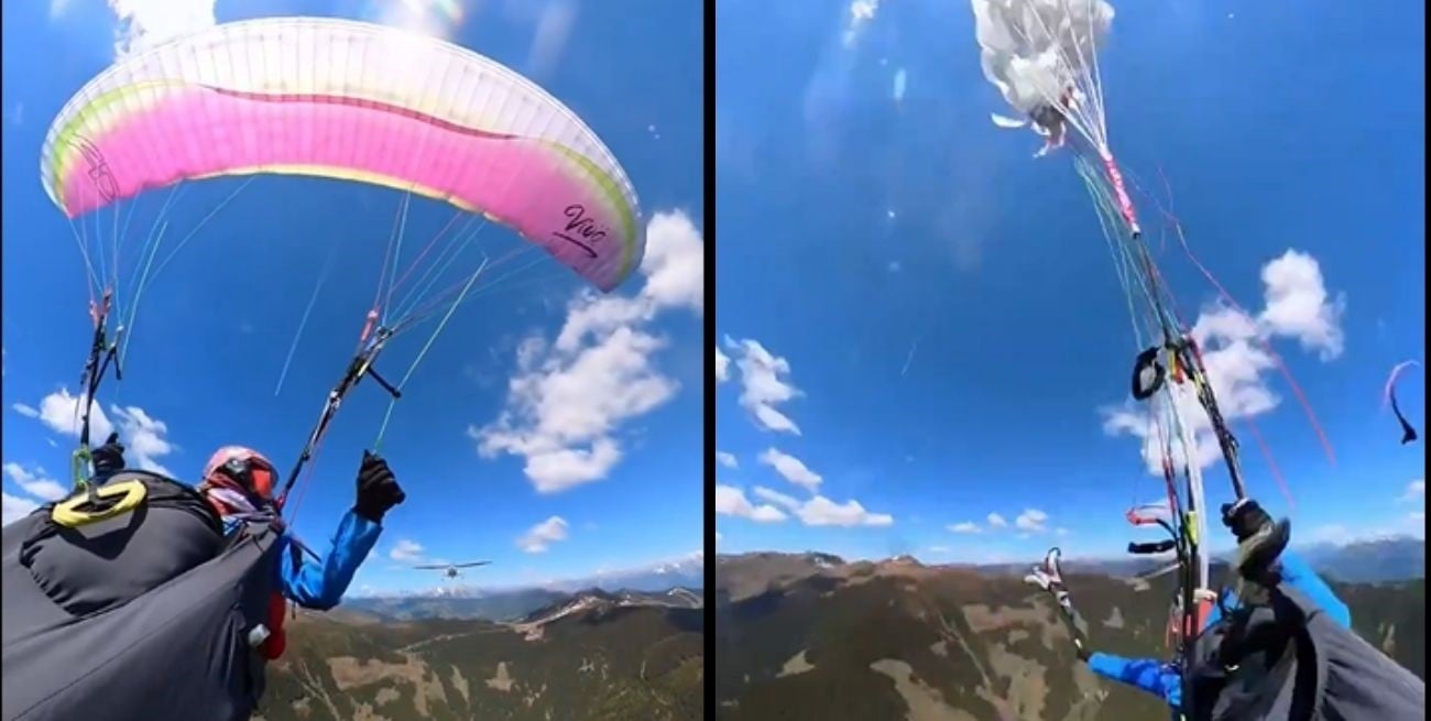 Una parapentista sobrevivió tras chocar en pleno vuelo con una avioneta en Austria