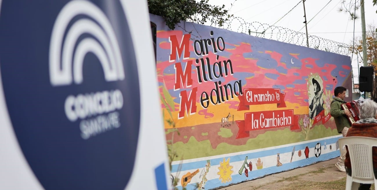 El Concejo santafesino inauguró en María Selva un mural homenaje al músico Mario Millán Medina