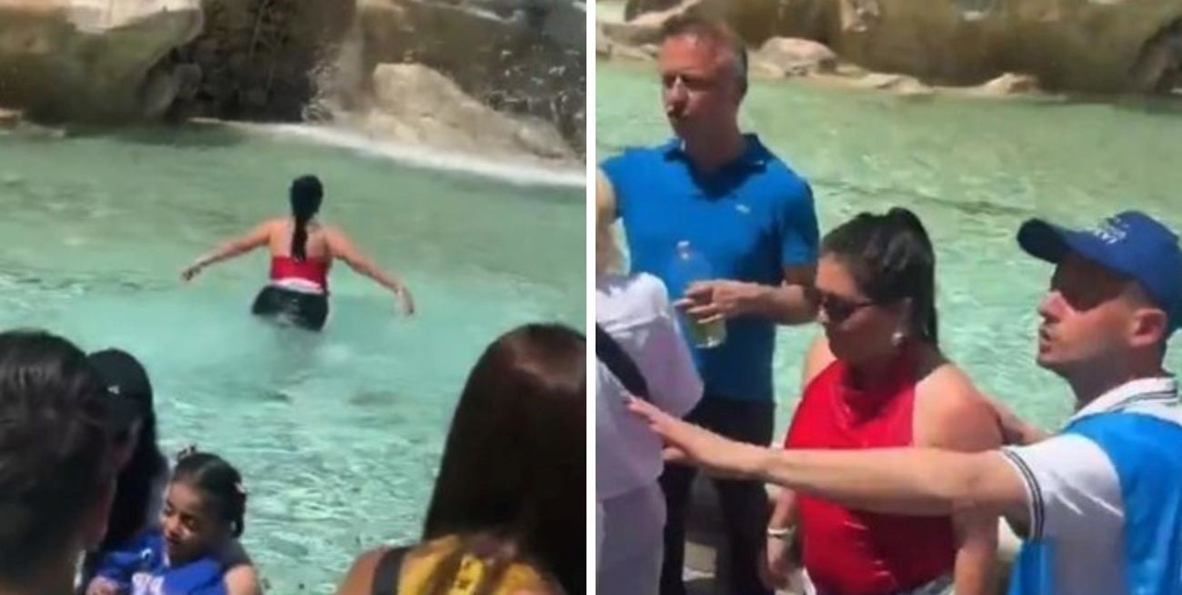 Una turista rompió las reglas, nadó en la Fontana di Trevi y recibió una fuerte multa
